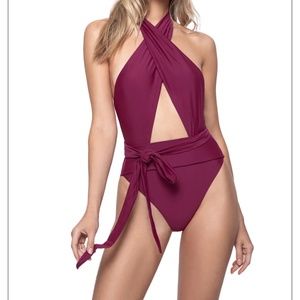 New burgundy swimsuit- never worn